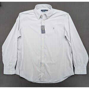 Polo Ralph Lauren Performance Button Down Shirt Men’s XXL Gray Stripe NWT